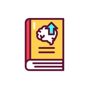 Self development book color line icon. Vector illustration Stock Illustration
