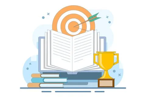 Self-development concept. Skills improvement. Self-study, online education. イラスト素材
