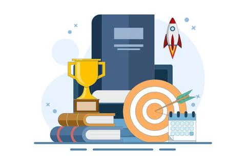 Self-development concept. Skills improvement. Self-study, online education. イラスト素材