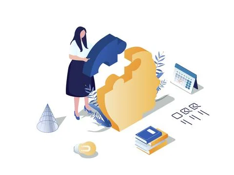 Self Development Isometric Illustration Stock Illustration