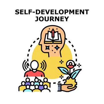 Self development journey concept with continuous learning process Stock Illustration