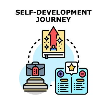 Self development journey progressing with personal growth Illustrazione stock