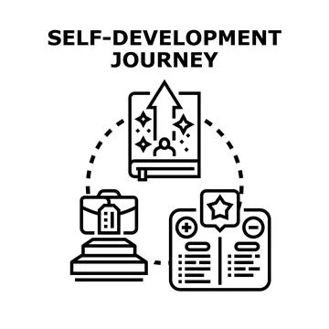 Self development journey progressing with personal growth Illustrazione stock
