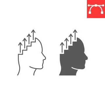 Self development line and glyph icon Stock Illustration