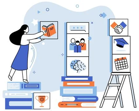Self development. Motivation is crucial mindset for successful self development Stock Illustration