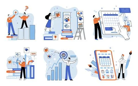 Self development. Personal growth requires proactive approach to self Stock Illustration