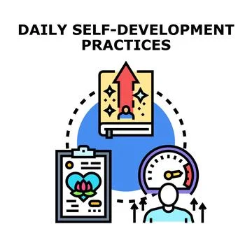 Self development practices for personal growth success Illustrazione stock