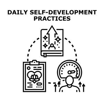 Self development practices for personal growth success Stock Illustration
