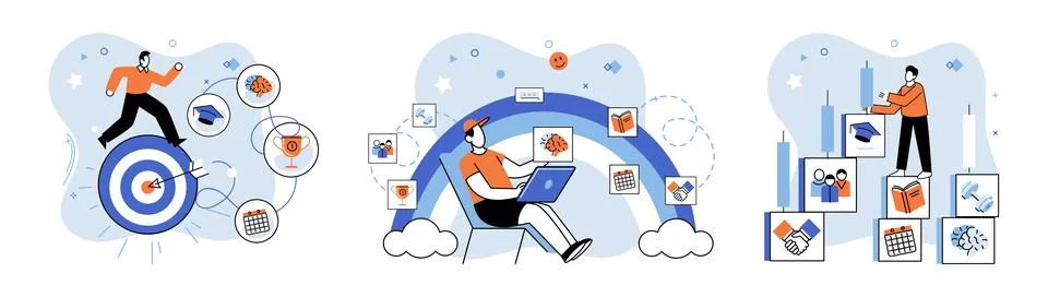 Self development. Progress is essential component self development 스톡 일러스트