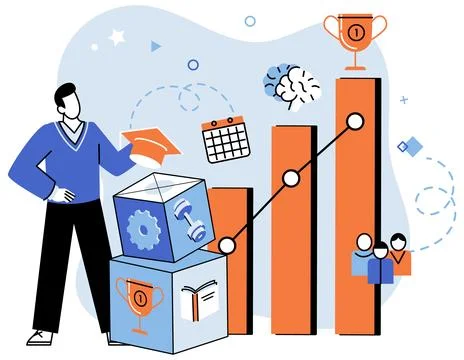 Self development. Self development is path to personal growth and achievement Stockillustratie