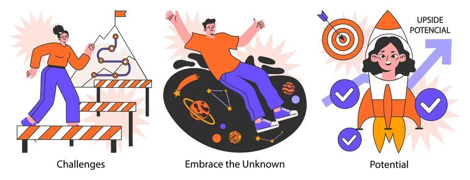 Self-development set. Increasing of individual or professional competencies Illustrazione stock