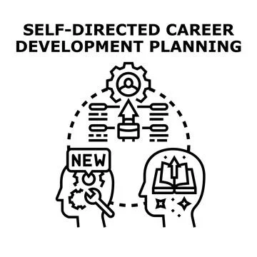 Self directed career development planning concept illustration Stock Illustration