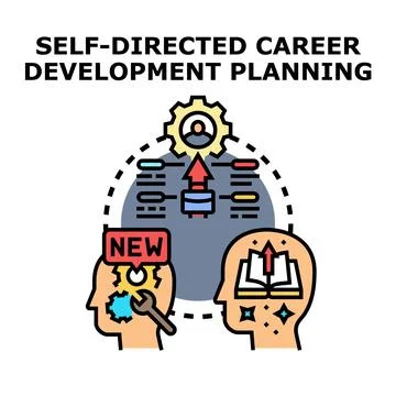 Self directed career development planning concept illustration Stock Illustration