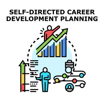 Self directed career development planning illustration Stock Illustration