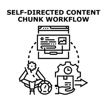 Self directed content chunk workflow automation process イラスト素材