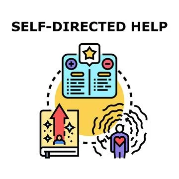 Self directed help concept developing personal growth skills Illustrazione stock