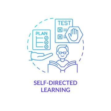 Self directed learning blue gradient concept icon Illustrazione stock