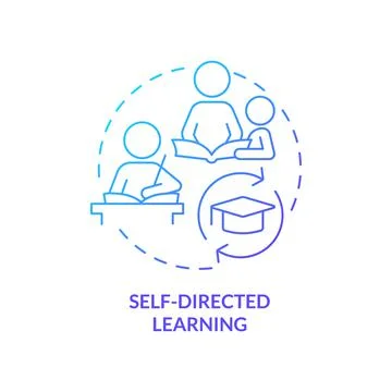Self-directed learning blue gradient concept icon Stock Illustration