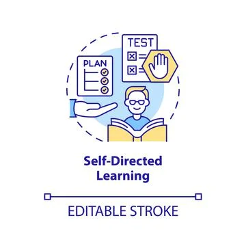 Self directed learning concept icon Stock Illustration