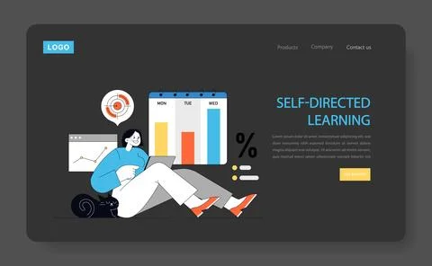 Self-Directed Learning concept. Vector illustration. Illustrazione stock