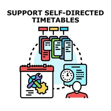 Self directed timetable planning and task scheduling concept Stock Illustration
