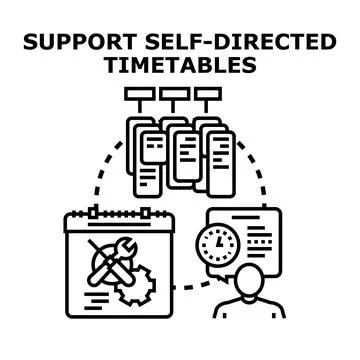 Self directed timetable planning and task scheduling concept Stock Illustration