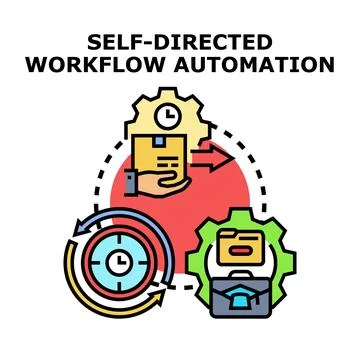 Self directed workflow automation process diagram イラスト素材