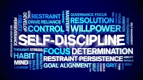 Self-Discipline animated word cloud,animation kinetic typography seamless loop. Stock-Footage 326321790