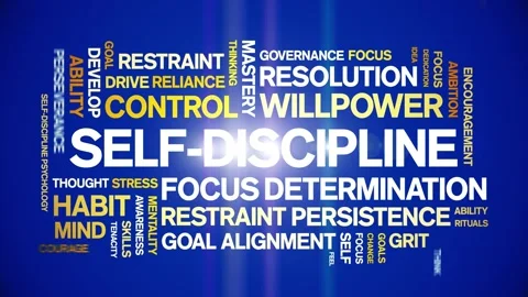 Self-Discipline animated word cloud,animation kinetic typography seamless loop. Stock-Footage 326888097