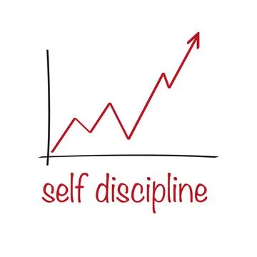 Self discipline chart statistic line arrow Illustrazione stock
