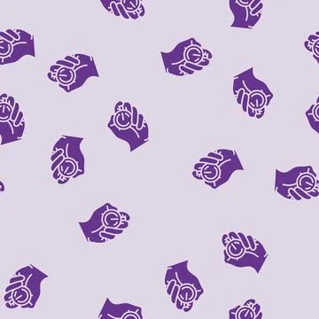 Self discipline stopwatch glyph seamless pattern Stock Illustration
