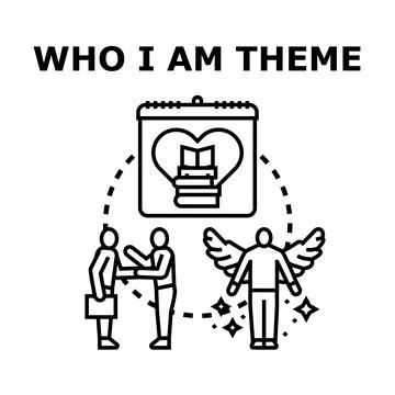 Self discovery journey identifying personal traits and values Stock Illustration