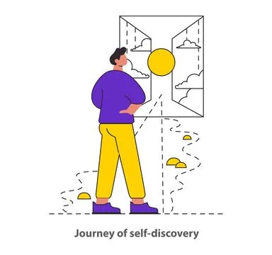 Self-Discovery Path concept Vector illustration 스톡 일러스트