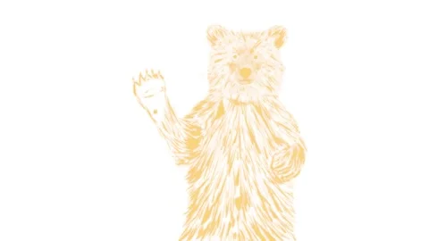 Self draw bear animation Stock Footage 175224385
