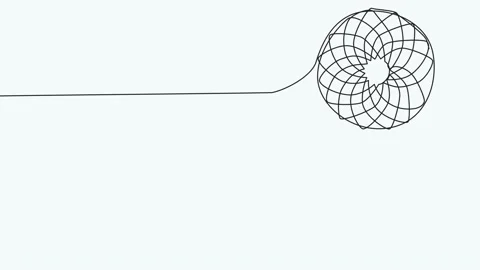 Self draw continuous line dream catcher animation 4k mystery symbol Stock Footage 233703329