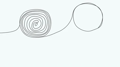 Self draw continuous line dream catcher animation 4k mystery symbol Stock Footage 233703336