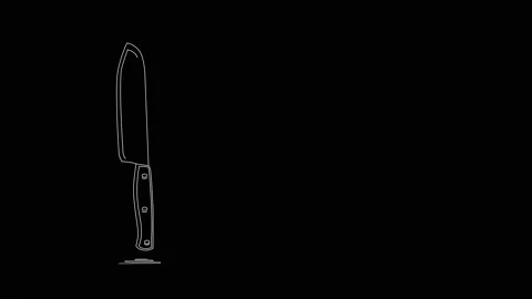 Self drawing animation of chef's knife. ... | Stock Video | Pond5