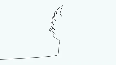 Self-drawing animation of continuous drawing of one line of an isolated object Stock Footage 233703326