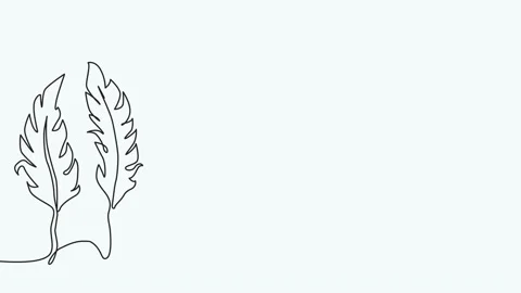 Self-drawing animation of continuous drawing of one line of an isolated object Stock Footage 233703335