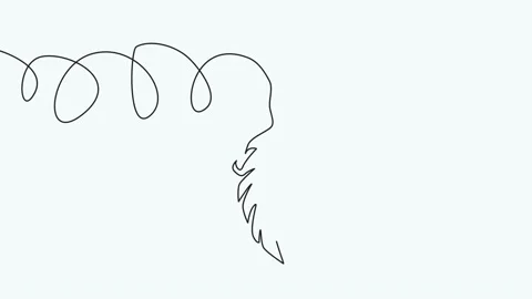Self-drawing animation of continuous drawing of one line of an isolated object Stock Footage 233703357