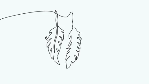 Self-drawing animation of continuous drawing of one line of an isolated object Stock Footage 233703359