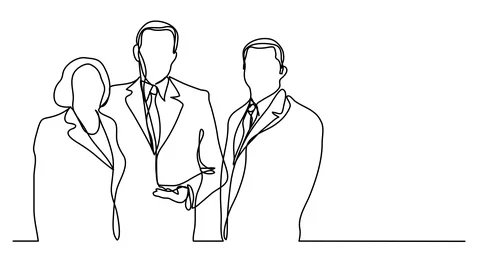 Self drawing animation of continuous line drawing of business executives Video stock 88714480
