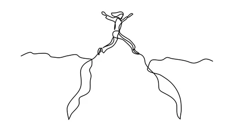 Self drawing animation of continuous line drawing of business concept Stock Footage 88758133