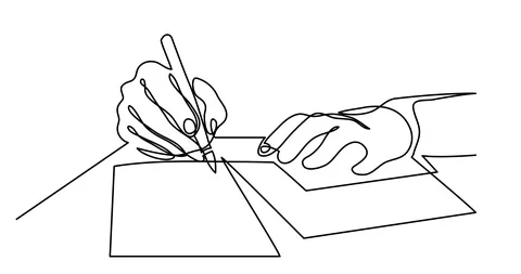 Self drawing animation of continuous lin... | Stock Video | Pond5