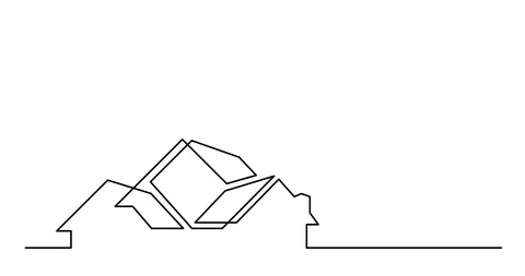 Self drawing animation of continuous lin... | Stock Video | Pond5