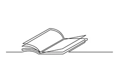 Self drawing animation of open book., Stock Video