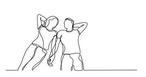 Self drawing animation of continuous line drawing Stock Footage 89810527