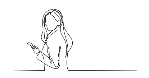 Self drawing animation of continuous lin... | Stock Video | Pond5
