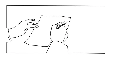 Self drawing animation of continuous lin... | Stock Video | Pond5