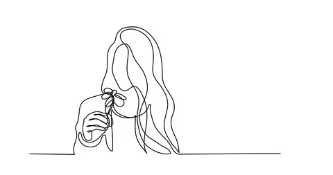 Self drawing animation of continuous line drawing Stock Footage 89817337